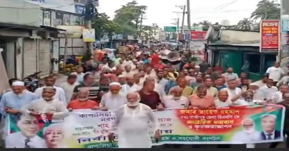 কাপাসিয়া উপজেলা বিএনপির আহ্বায়ক কমিটিকে স্বাগত জানিয়ে আনন্দ মিছিল