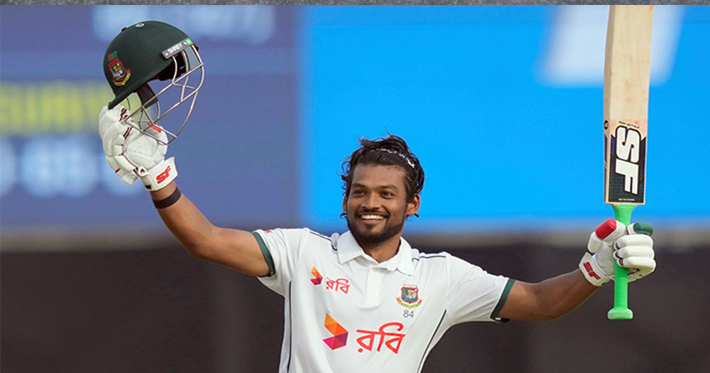 কীর্তি গড়া জোড়া সেঞ্চুরিতে ২১ ধাপ উন্নতি শান্তর