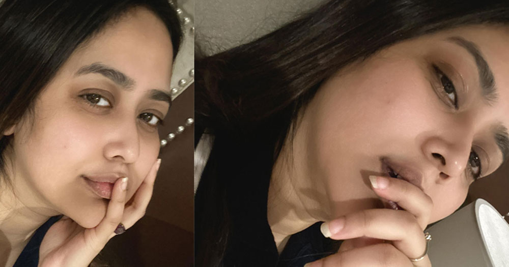 নো মেকআপ লুকে নেটিজেনদের সামনে ভাবনা