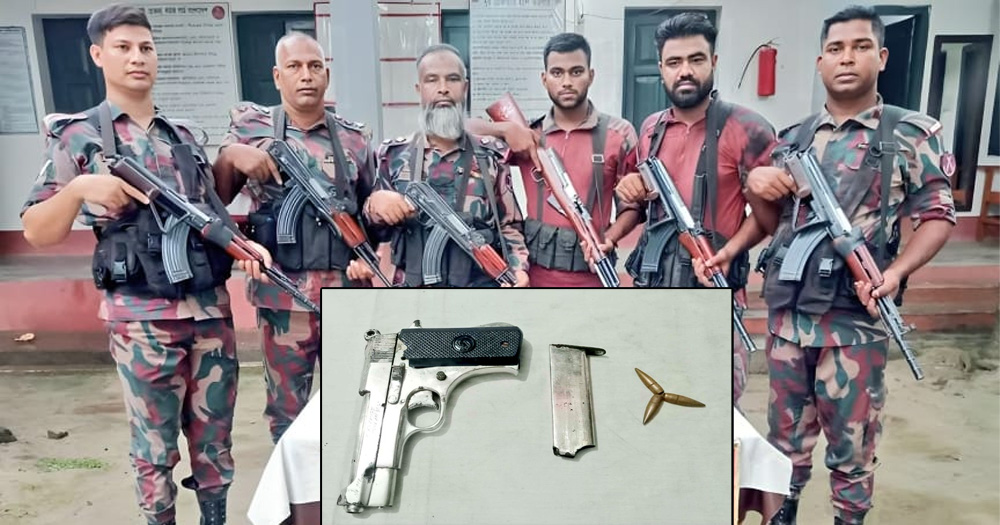 জীবননগর সীমান্তে মালিকবিহীন বিদেশি পিস্তল ও গুলি