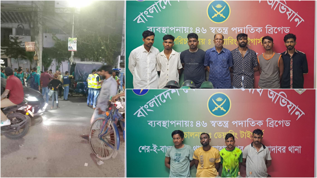 যৌথ বাহিনীর বিশেষ অভিযান জেনেভা ক্যাম্পে ,মাদক-অস্ত্রসহ গ্রেপ্তার ১১