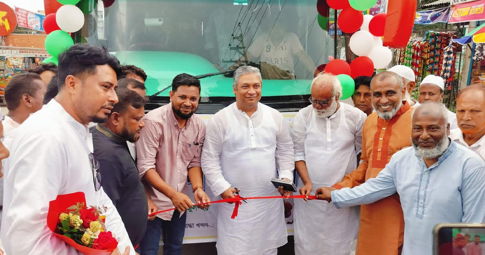 কাপাসিয়ায় কিশোরগঞ্জ-ঢাকা এসি বাস সার্ভিসের উদ্বোধন