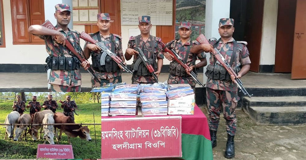 ভারতীয় চোরাচালান মালামাল জব্দ