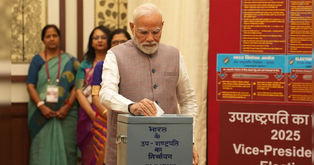 ভারতের উপরাষ্ট্রপতি নির্বাচনে ভোট দিলেন মোদি