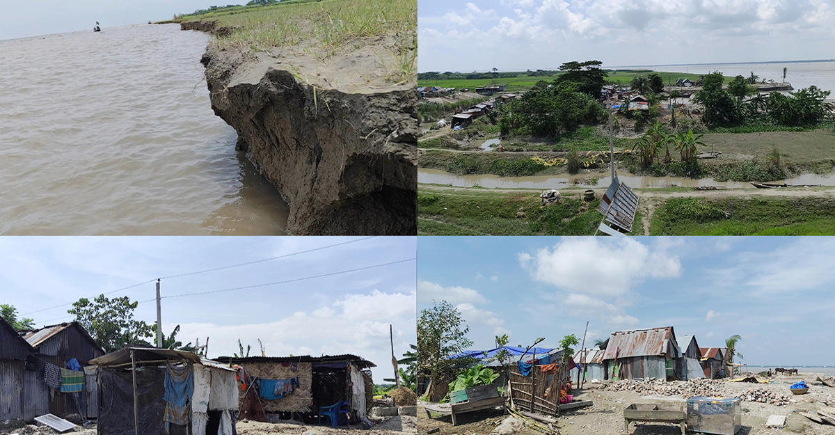 ভোলায় মেঘনার ভাঙনে রাতারাতি বিলীন শত ঘরবাড়ি
