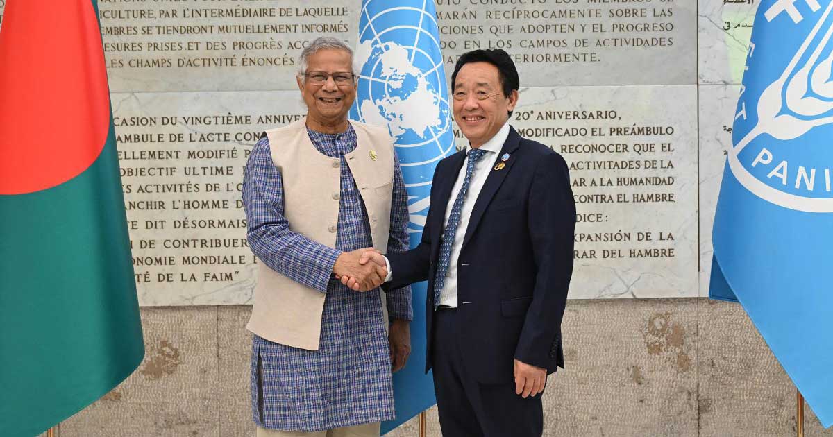 এফএও’র সদর দপ্তরে প্রধান উপদেষ্টাকে উষ্ণ অভ্যর্থনা