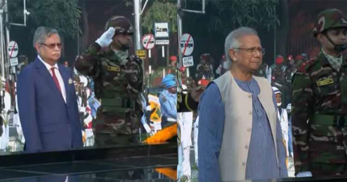 সশস্ত্র বাহিনী দিবসে শিখা অনির্বাণে রাষ্ট্রপতি ও প্রধান উপদেষ্টার শ্রদ্ধা নিবেদন