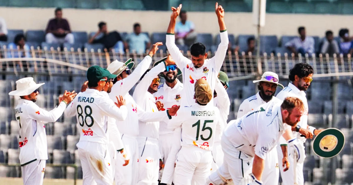 মিরপুর টেস্ট, তাইজুলের রেকর্ডের দিনে জয়ের দুয়ারে বাংলাদেশ