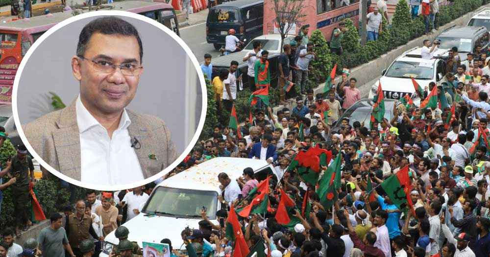 মাকে অভ্যর্থনা জানাতে আসা সবাইকে ধন্যবাদ জানিয়েছেন তারেক রহমান