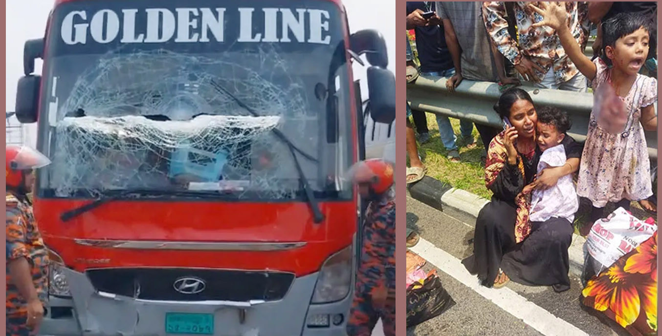 এক্সপ্রেসওয়েতে অ্যাম্বুলেন্সে বাসের ধাক্কায় নিহত ৫
