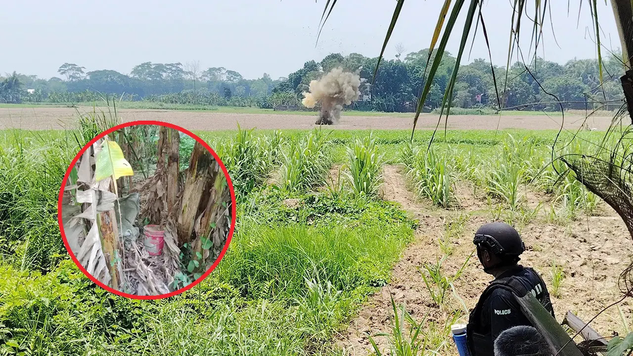 কলা বাগান থেকে ২২ ককটেল উদ্ধার