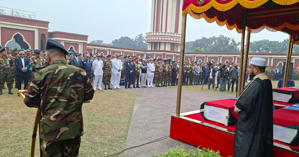 সুদানে নিহত সেনাবাহিনীর ৬ সদস্যের জানাজা সম্পন্ন