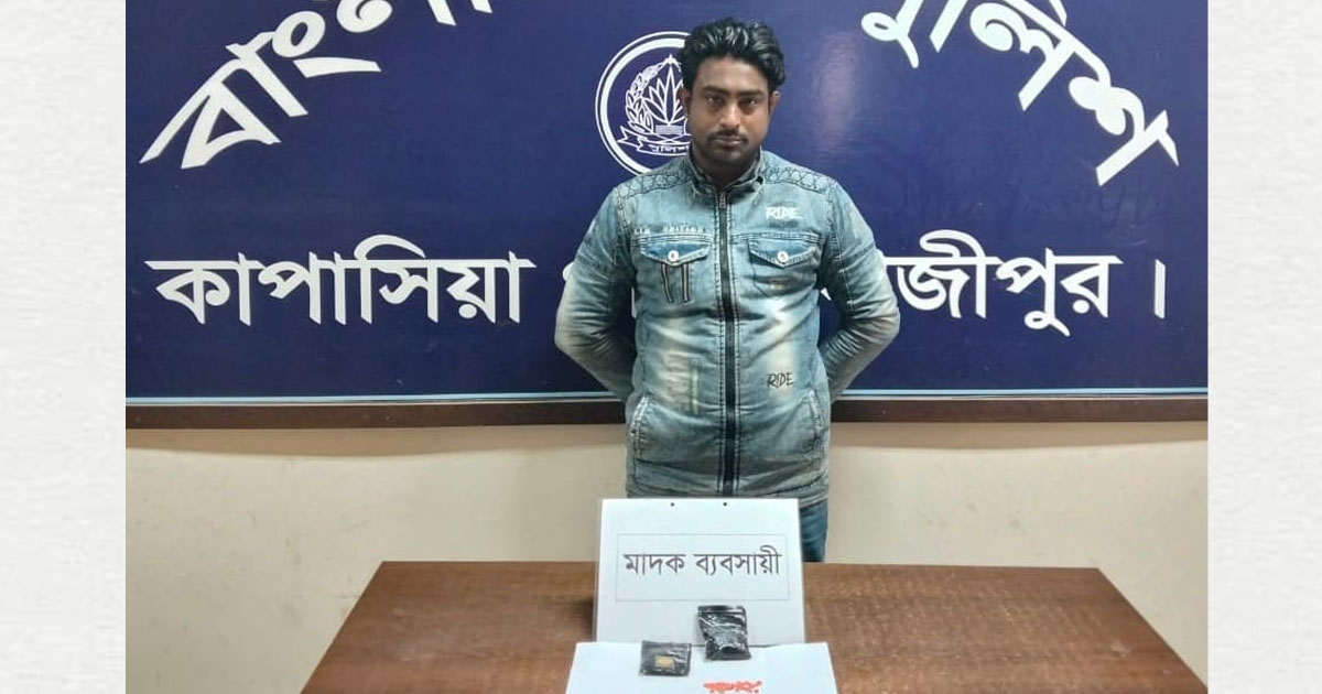 কাপাসিয়ায় ৪০০ ইয়াবাসহ কারবারি গ্রেপ্তার