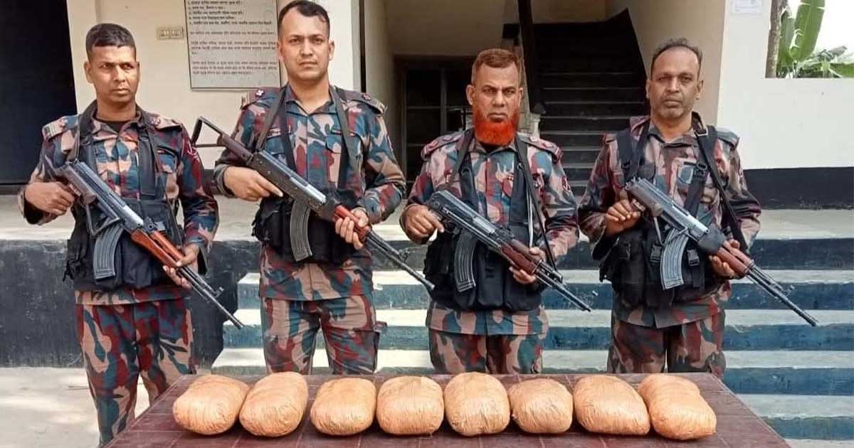 মহেশপুরে বিজিবির অভিযানে ৮ কেজি গাঁজা উদ্ধার
