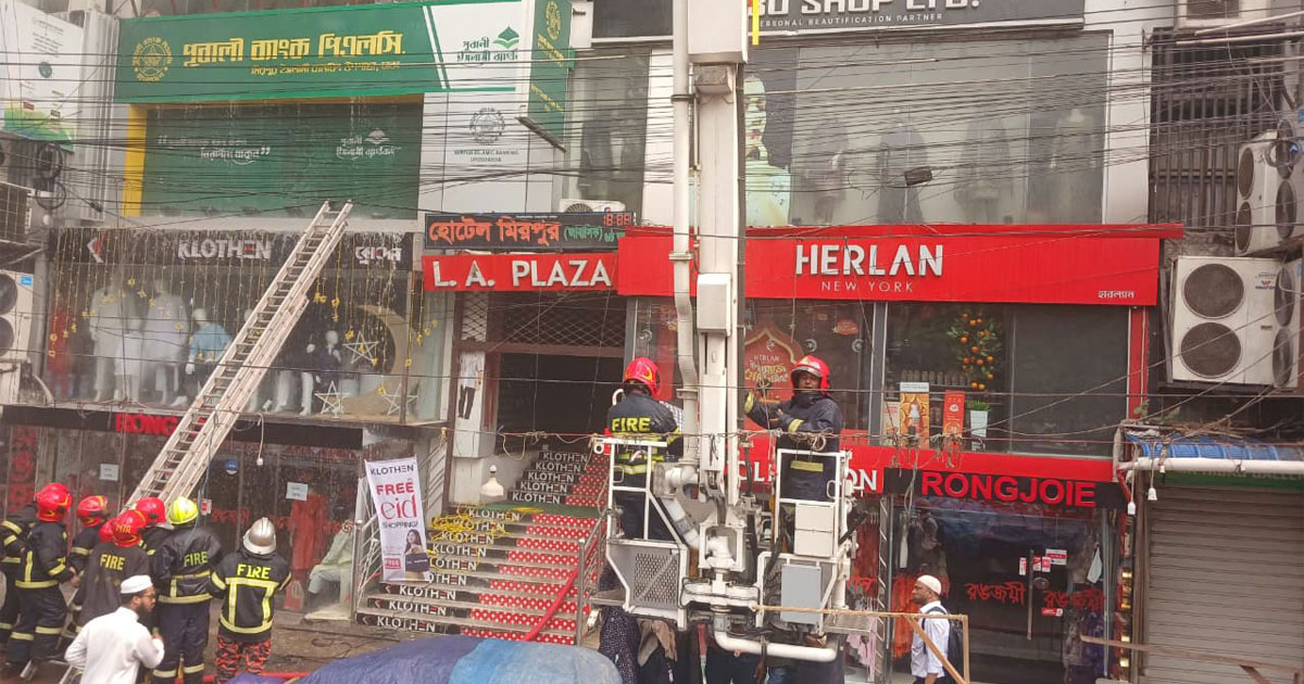 মিরপুরে বহুতল ভবনে আগুন