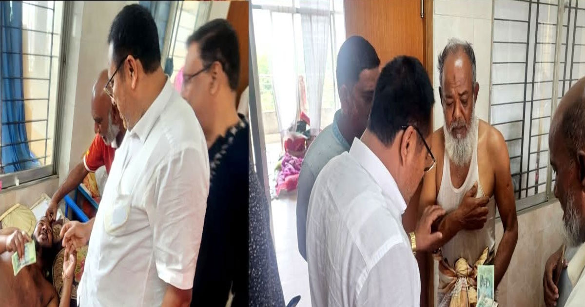 সড়ক দুর্ঘটনায় আহত ট্রাক শ্রমিকদের পাশে আনু মন্টু মন্ডল
