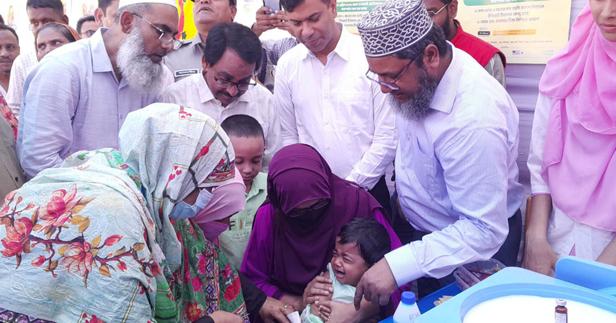 নওগাঁয় হাম টিকাদান ক্যাম্পেইন শুরু