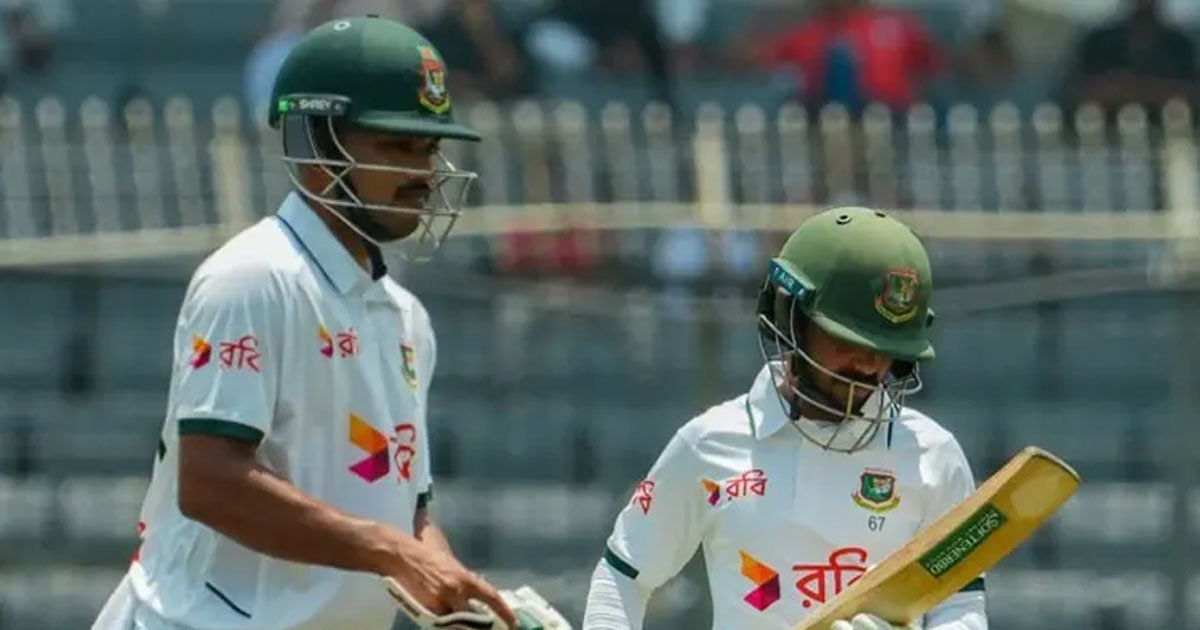 শান্ত–মুমিনুলের ফিফটিতে ঘুরে দাঁড়াল বাংলাদেশ