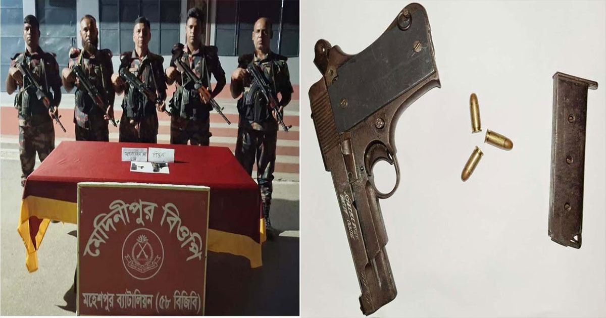 জীবননগর সীমান্তে বিদেশি পিস্তল উদ্ধার