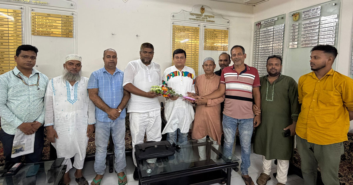 বাগেরহাটে জাতীয় সাংবাদিক সংস্থার কেন্দ্রীয় নেতাদের সংবর্ধনা