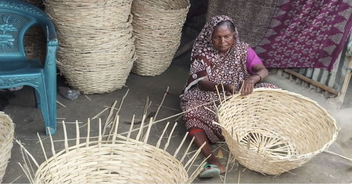 নাটোরে বাঁশপণ্য টিকিয়ে রাখতে নারীর লড়া