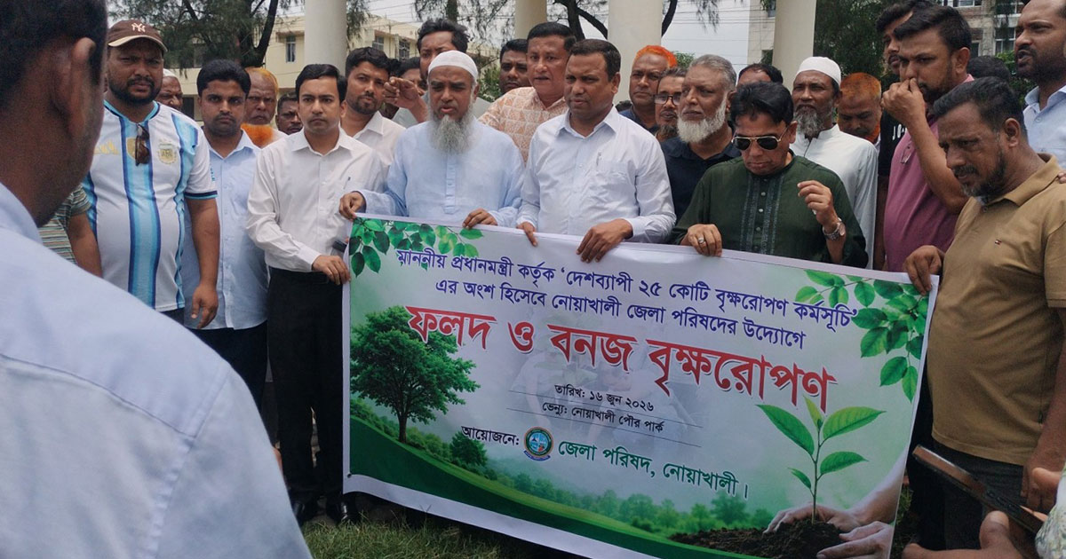 নোয়াখালী জেলা পরিষদের উদ্যোগে বৃক্ষরোপণ কর্মসূচি