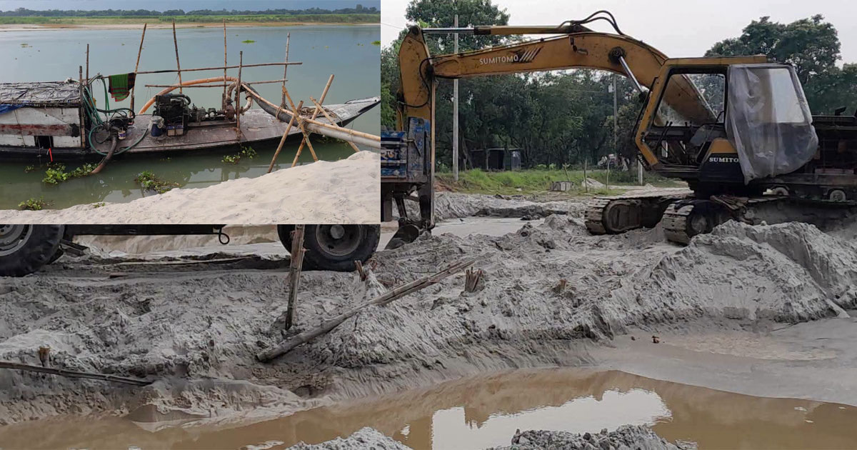 ড্রেজারে বালু উত্তোলনে হুমকিতে গড়াই নদী