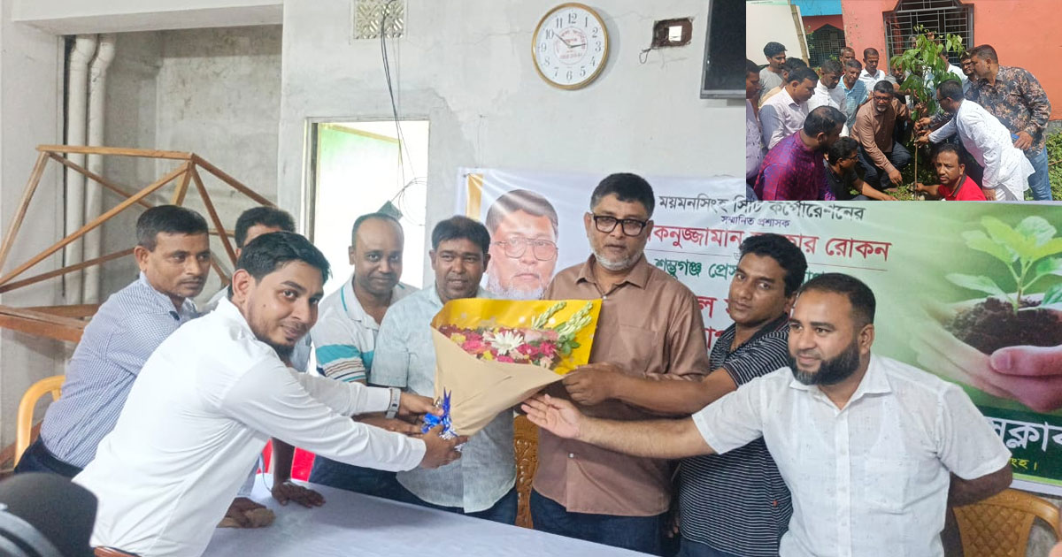 শম্ভুগঞ্জ প্রেসক্লাবে সিটি প্রশাসককে ফুলেল সংবর্ধনা