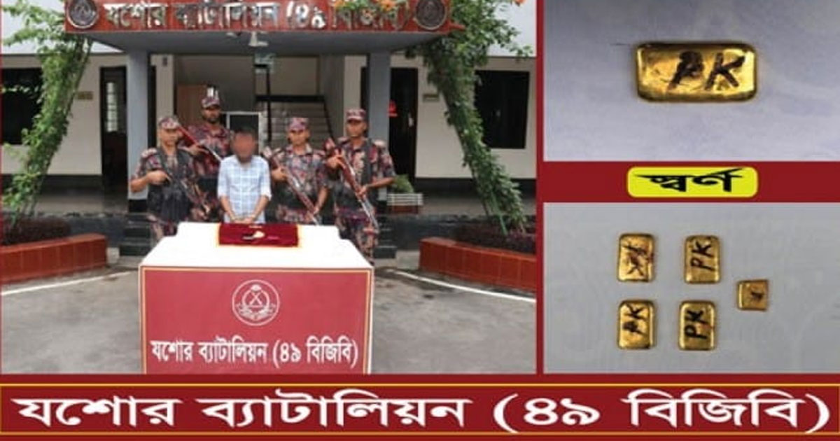 যশোরের শার্শায় কোটি টাকার সোনার বারসহ তৌফিকুর আটক