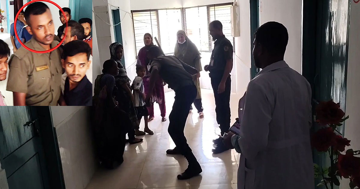 চুরির সন্দেহে নারীকে আনসারের লাঠিপেটা