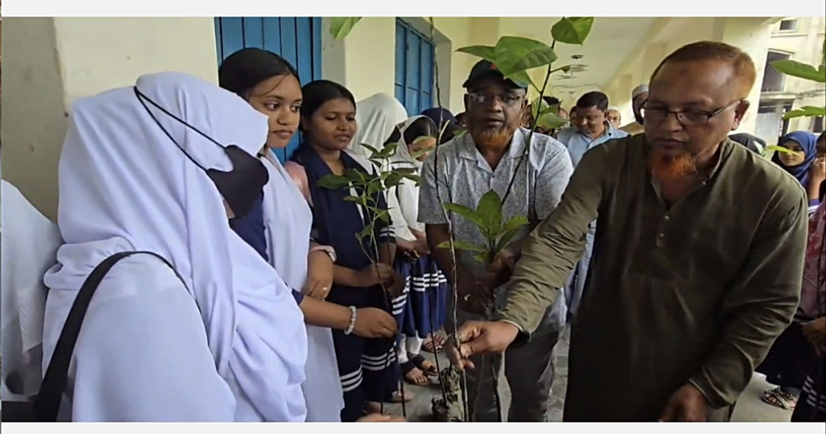 বগায় সহস্রাধিক শিক্ষার্থীর মাঝে গাছের চারা বিতরণ