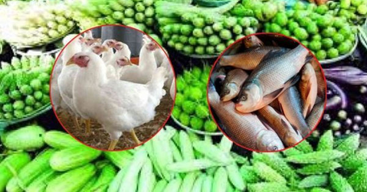 সবজির বাজার চড়া, অপরিবর্তিত মাছ-মাংস-ডিমের দাম
