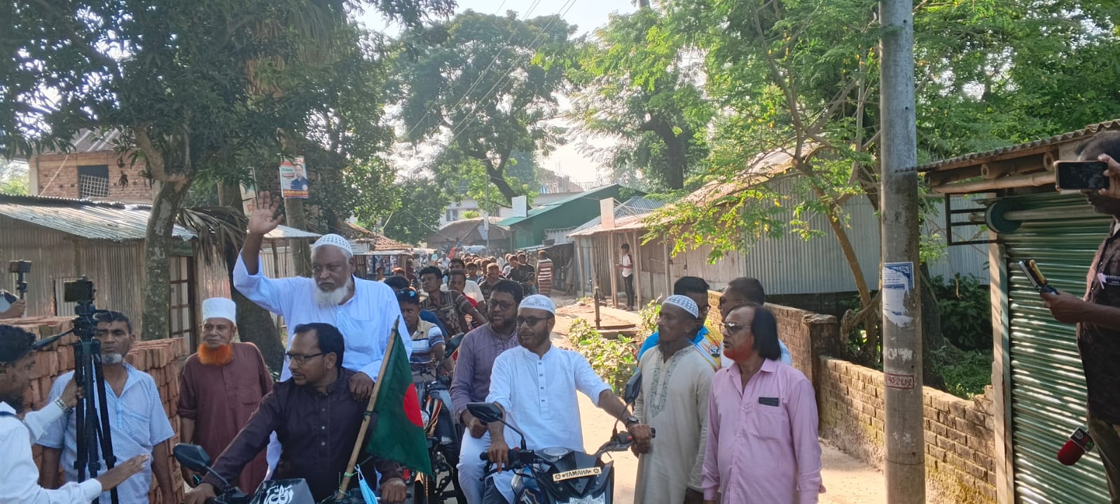 কালাইয়ে চেয়ারম্যান প্রার্থী ইয়াকুব আলীর মোটরসাইকেল  শোডাউন