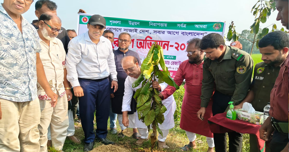 রাণীনগরে আনসার-ভিডিপির উদ্যোগে ২ হাজার ৫০টি বৃক্ষরোপণ