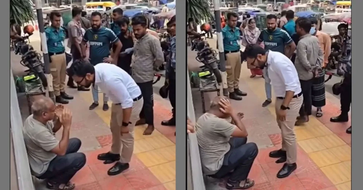 ধানমন্ডিতে রাস্তায় বয়স্ক ব্যক্তিকে মারধরের ঘটনায় যুবক আটক