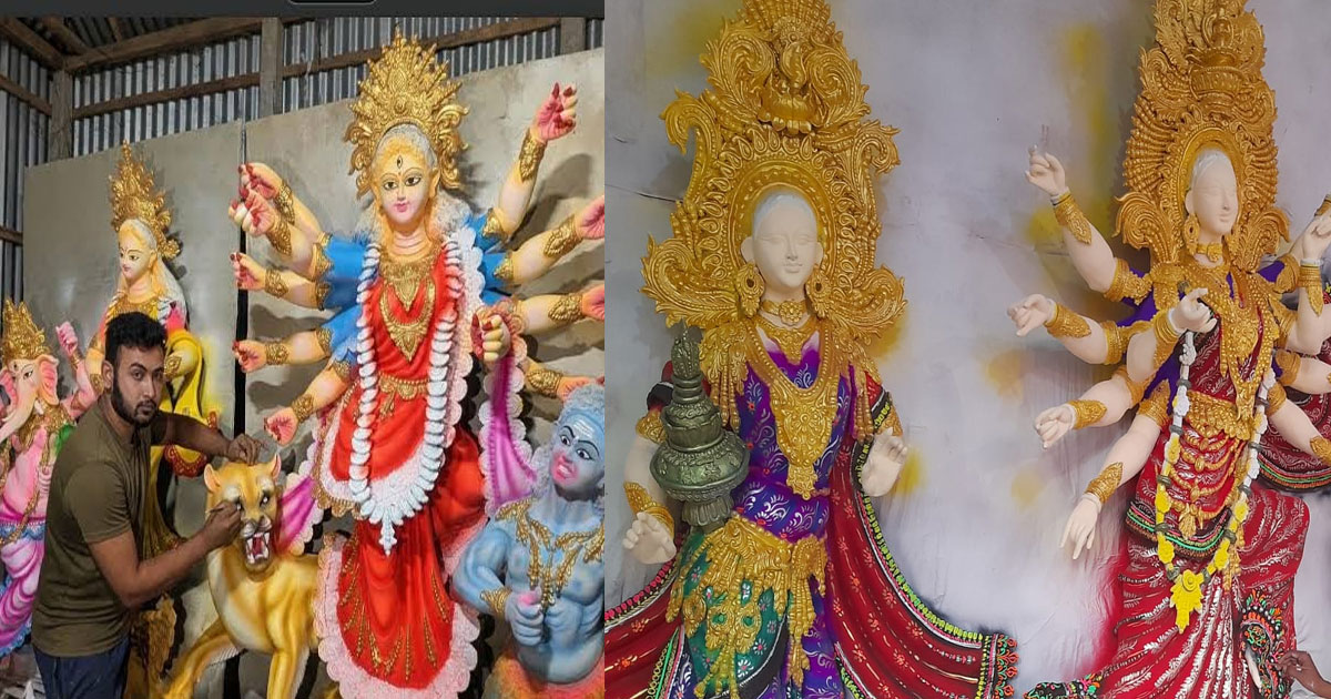 যশোরের শার্শা-বেনাপোলে দুর্গাপূজার প্রস্তুতি সম্পন্ন, ৩২ মণ্ডপে উৎসবের আমেজ