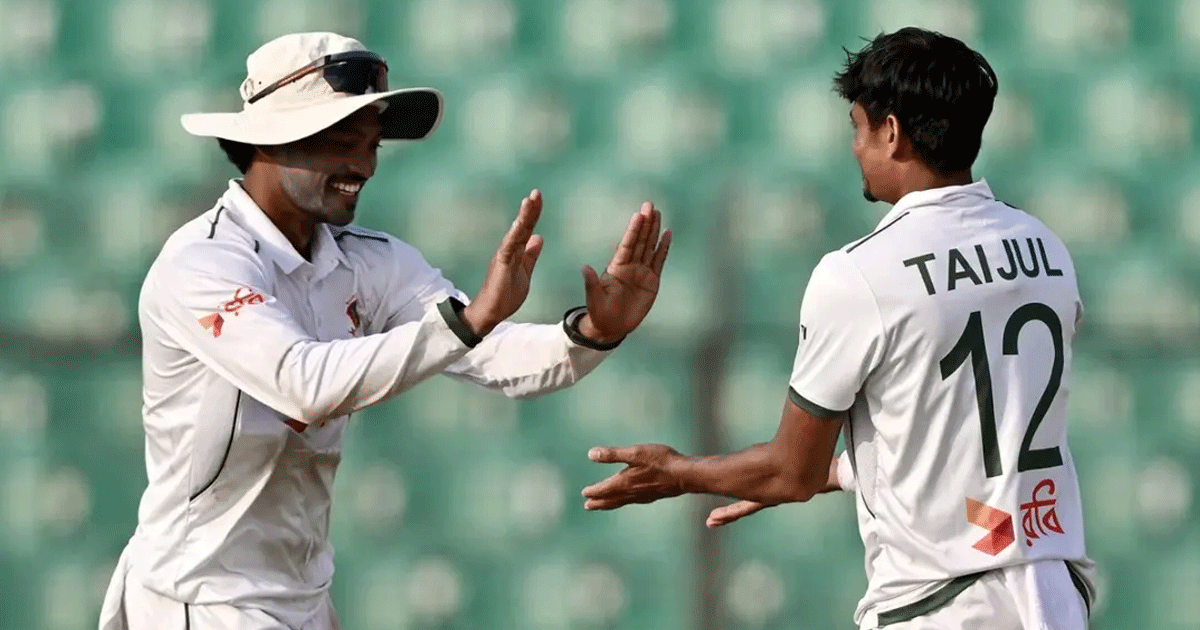 জোড়া উইকেট তাইজুলের, মিরপুরে বাংলাদেশের দাপট