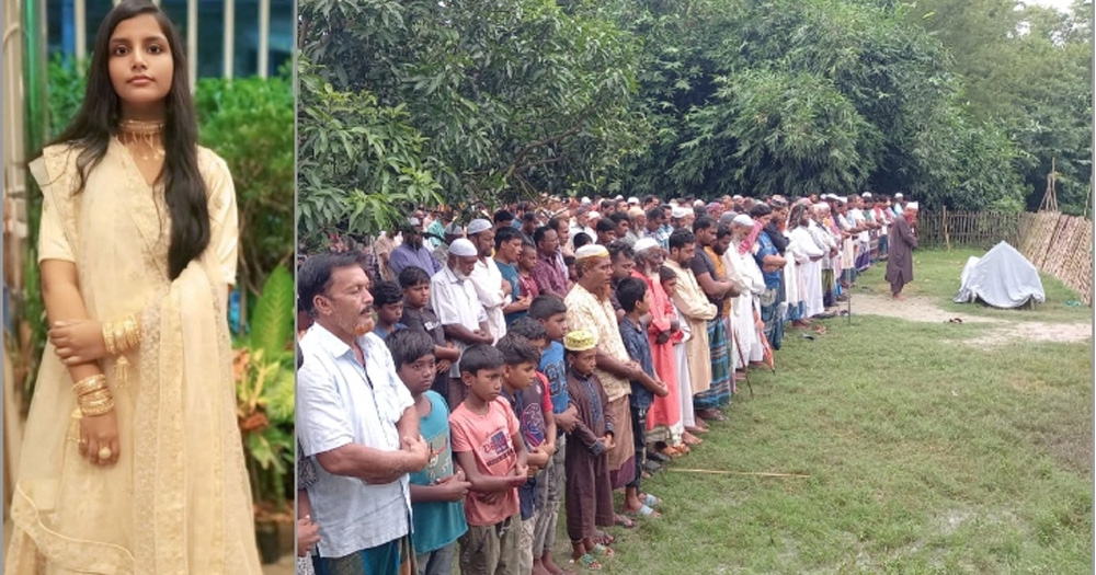মেহেরপুরে গ্রামের বাড়িতে অষ্টম শ্রেণির তাসনিমের জানাজা সম্পন্ন