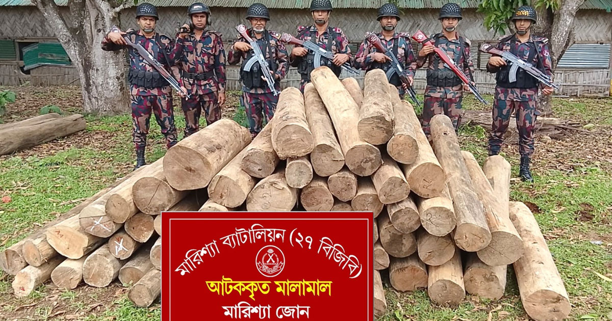 রাঙ্গামাটিতে বিজিবির অভিযানে সেগুন কাঠ উদ্ধার