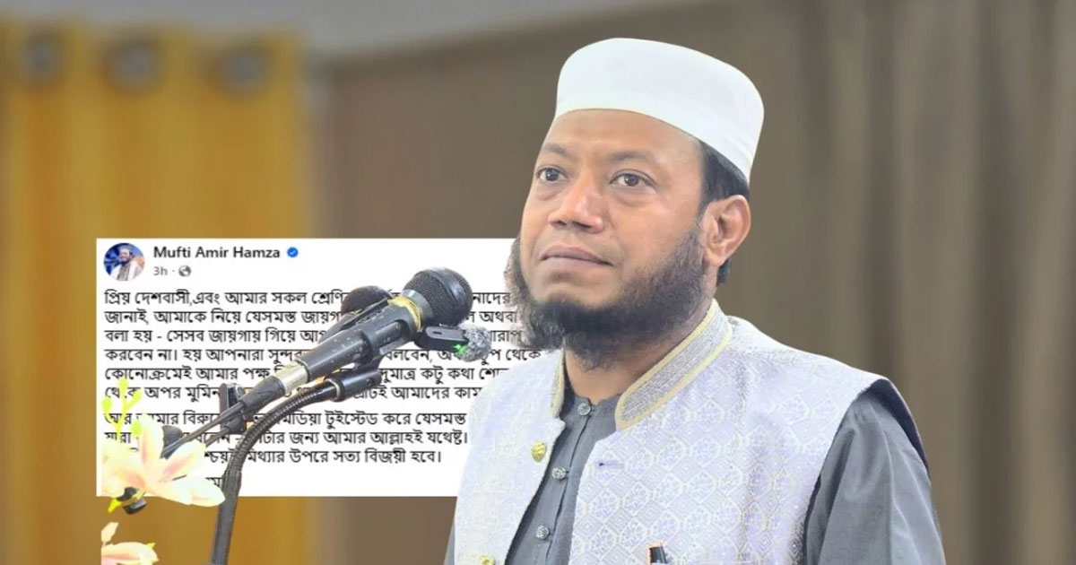 ফেসবুক পোস্টে সমর্থকদের পাশে থাকার আহ্বান আমির হামজার