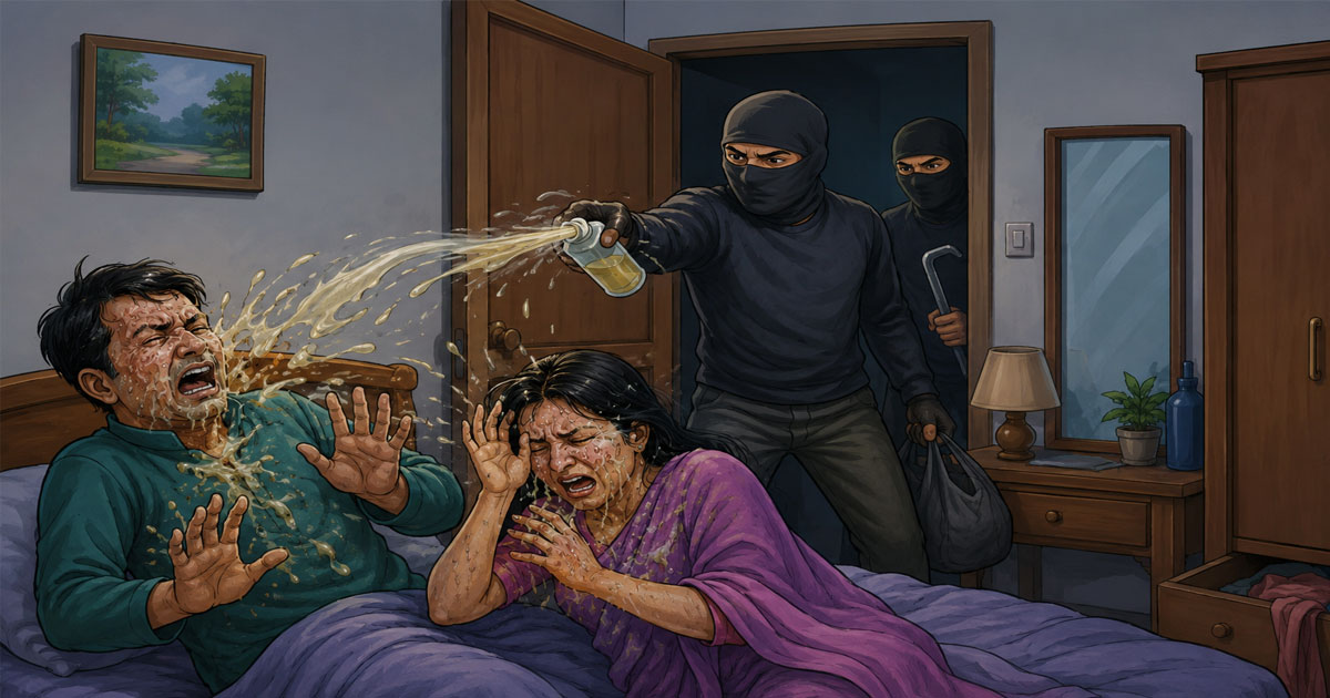 ডাকাতি শেষে দম্পতিকে এসিড নিক্ষেপ, গুরুতর আহত